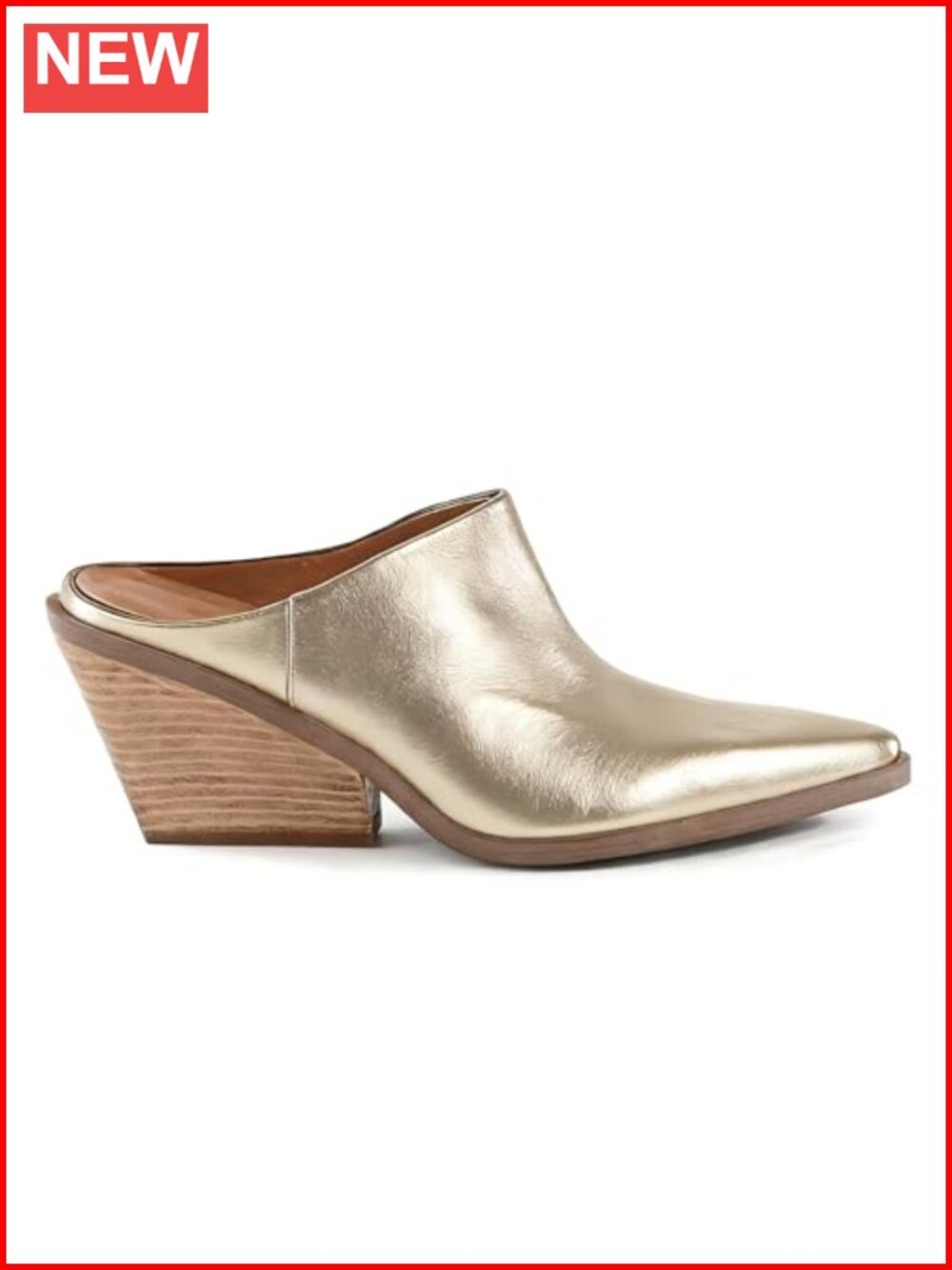 Pointed Toe Chunky Stacked Heel Slip On Mules Pumps Clogs